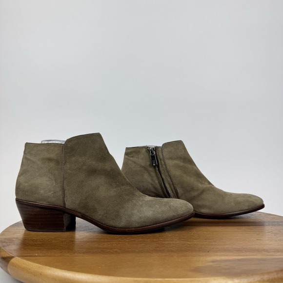 Womens Sam Edelman Petty Taupe Suede Casual Comfort Ankle Boots Booties Size 7 M - Picture 1 of 8